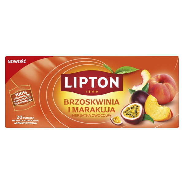 Herbata owocowa Lipton Brzoskwinia i marakuja 20 torebek