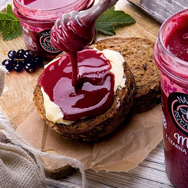 Miód z czarną porzeczką Nasza Pszczelarnia 270g