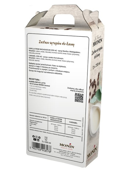 Zestaw syropów do kawy MONIN 2x250ml