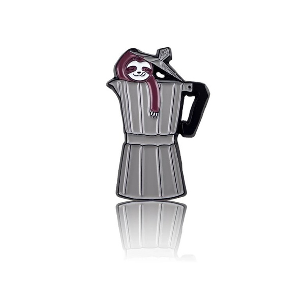 Przypinka - Leniwiec w kawiarce