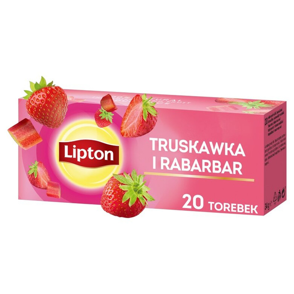 Herbatka owocowa Lipton Truskawka i Rabarbar 20x1,6g