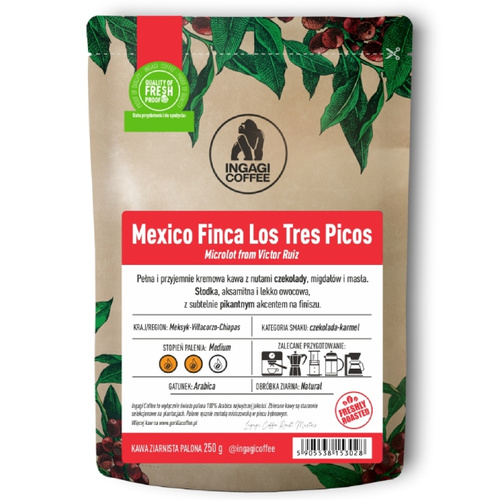 Kawa ziarnista Ingagi Coffee Mexico Finca Los Tres Picos 1kg