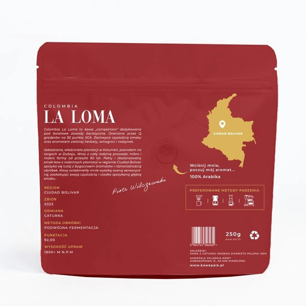 Kawa ziarnista KawePale Colombia La Loma Competition 250g – NIEDOSTĘPNY