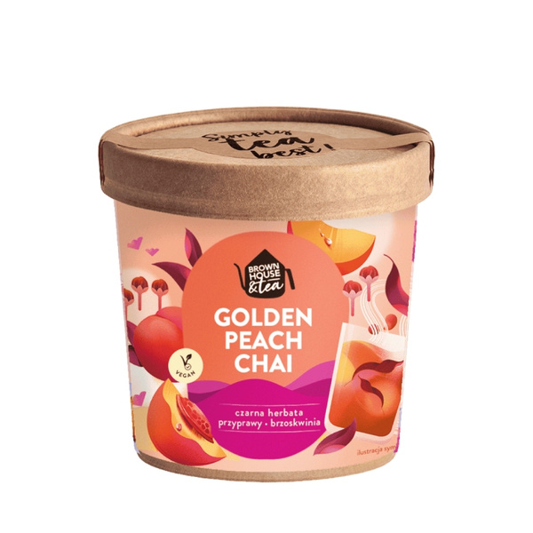 Herbata czarna Brown House&Tea GOLDEN PEACH CHAI - z brzoskwinią 50g