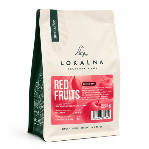 Kawa ziarnista Lokalna Palarnia Kawy Kolumbia Quebraditas Red Fruits Filtr 250g
