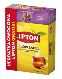 ZESTAW - Czarna herbata Lipton Yellow Label 92 + herbatka owocowa GRATIS