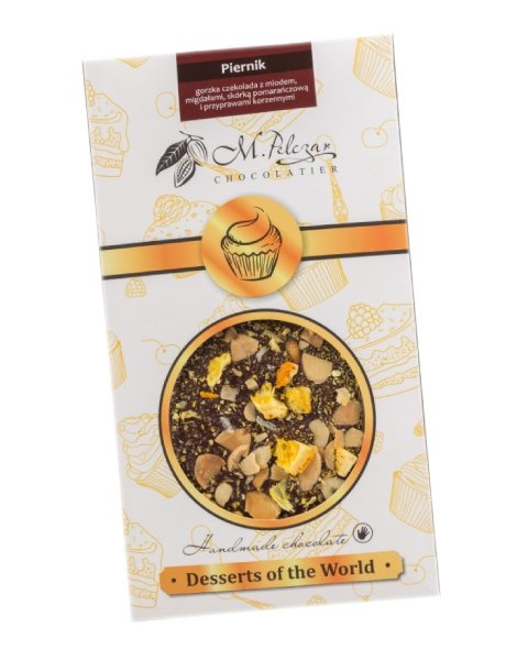 Gorzka czekolada M.Pelczar Chocolatier Desery Świata - Piernik 50g