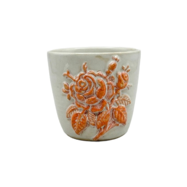Ceramiczny kubek POTPOTSTUDIO - Pomarańczowa Róża 200 ml