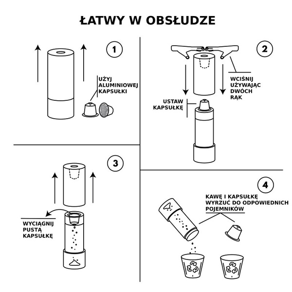Narzędzie do recyklingu kapsułek z kawą Recicloo WAYCAP - Szary