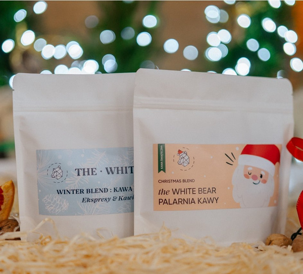 Zestaw świątecznych kaw ziarnistych The White Bear Coffee 2x200g - NIEDOSTĘPNY