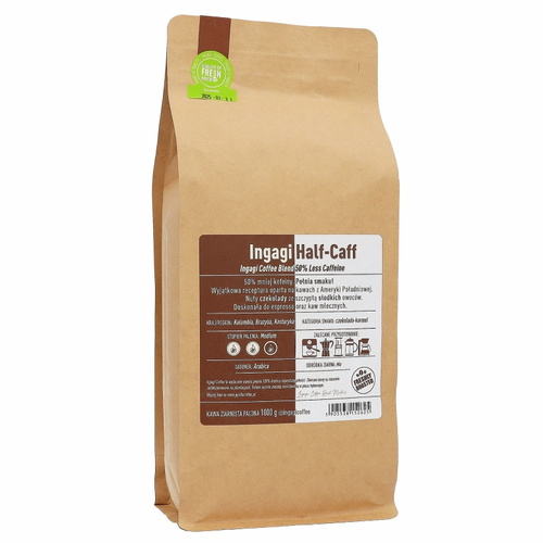 Kawa ziarnista Ingagi Coffee Half-Caff 1kg - opinie w konesso.pl
