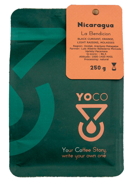 Kawa ziarnista YoCo Coffee Nicaragua La Bendicion FILTR 250g - NIEDOSTĘPNY