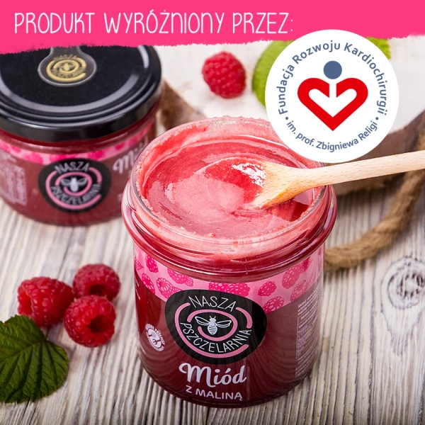 Miód z maliną Nasza Pszczelarnia 420g
