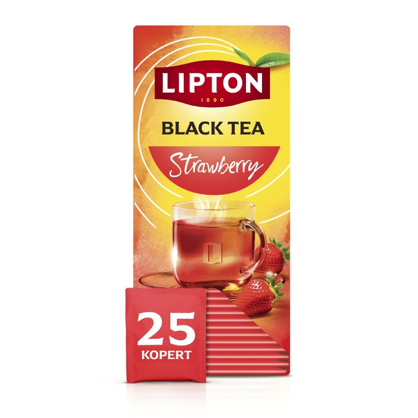 Czarna aromatyzowana herbata Lipton Classic Strawberry 25x1,6g