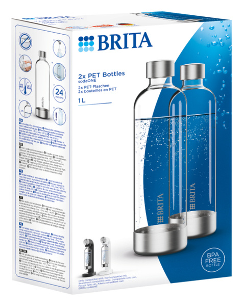 Zestaw 2 butelek plastikowych PET BRITA sodaONE 1l