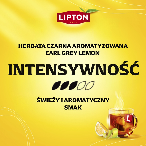 Herbata czarna aromatyzowana Lipton Earl Grey Lemon 92x2g