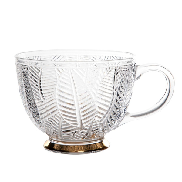 Filiżanka Homla BARREL 360 ml - w liście ze złotą nóżką