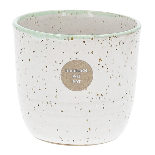 Ceramiczny kubek POTPOTSTUDIO - Ice Blue z turkusowym akcentem 200 ml - opinie w konesso.pl
