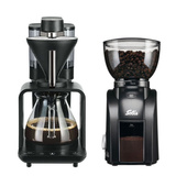 ZESTAW - Ekspres przelewowy Melitta® EPOUR® - Czarno - srebrny + Młynek do kawy Solis Scala Zero Static