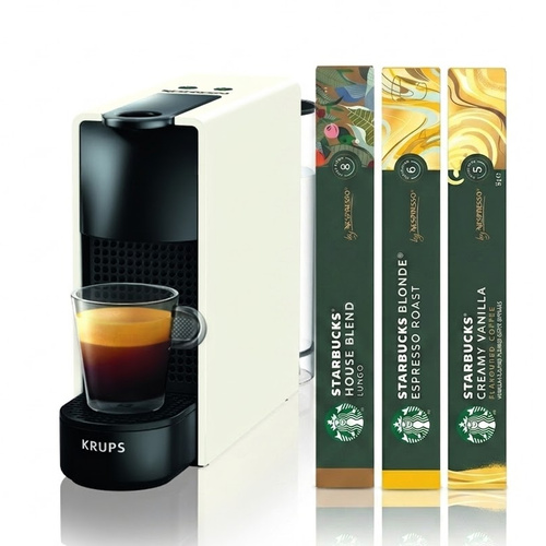 Ekspres na kapsułki Nespresso KRUPS Essenza Mini White XN110110 - Biały + 3 OPAKOWANIA KAPSUŁEK GRATIS
