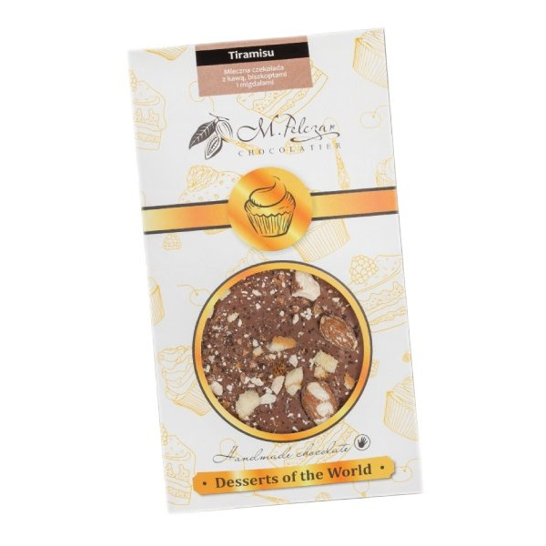 Mleczna czekolada M.Pelczar Chocolatier Desery Świata - Tiramisu 50g
