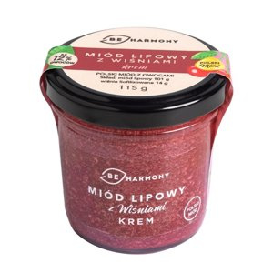 Miód lipowy z wiśniami - krem mocno owocowy BEHARMONY 115g - NIEDOSTĘPNY