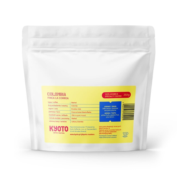 Kawa ziarnista KYOTO Colombia La Correa 250g - NIEDOSTĘPNY