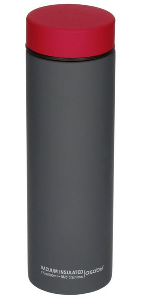Asobu Le Baton Travel Bottle - szaro-czerwona butelka termiczna 500 ml - NIEDOSTĘPNY