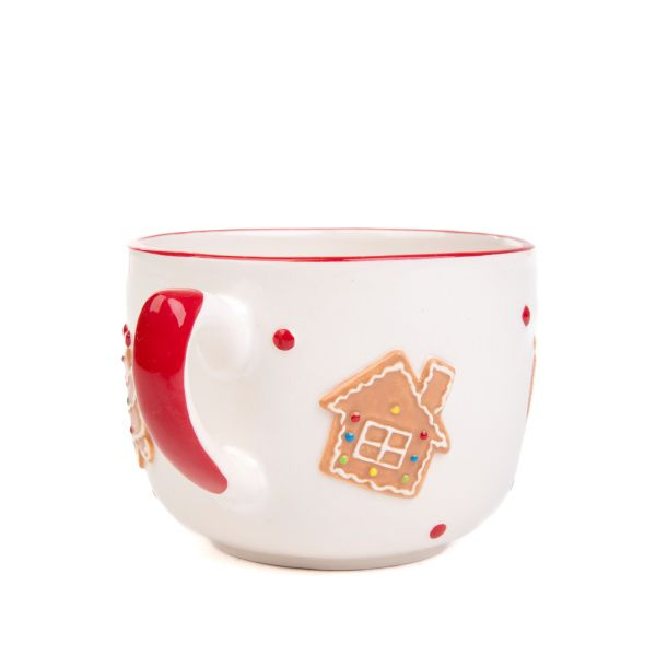 Kubek Świąteczny z uchem Homla BISCOTTO 600ml - Biały - NIEDOSTĘPNY