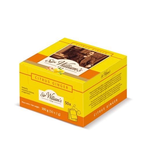 Owocowa herbata Sir Williams Tea Citrus Ginger 50x2g - opinie w konesso.pl