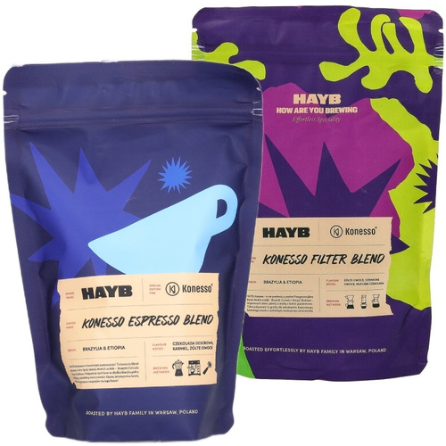 ZESTAW - Kawa ziarnista HAYB Konesso Filter Blend 250g + kawa ziarnista HAYB Konesso Espresso Blend 250g