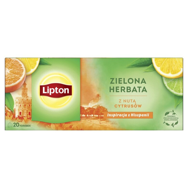 Zielona herbata Lipton z nutą cytrusów 20x1,3g