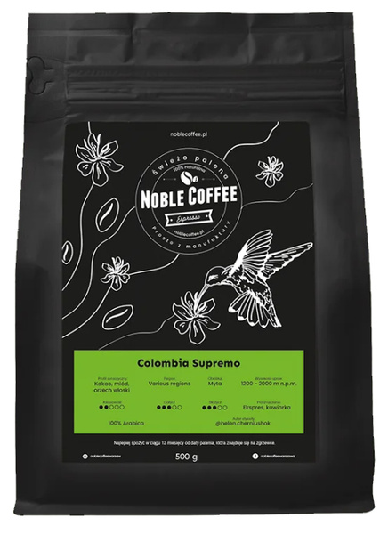 Kawa ziarnista Noble Coffee Colombia Supremo 1kg