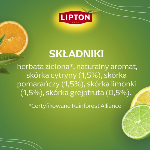 Herbata zielona liściasta Lipton Citrus 100g