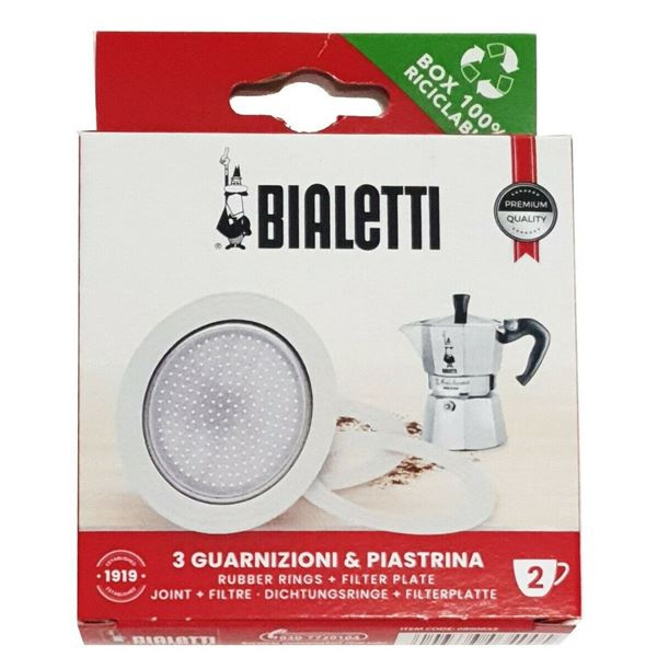 OUTLET - USZCZELKI + SITKO DO KAWIAREK ALUMINIOWYCH BIALETTI  2 FILIŻANKI