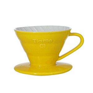 Ceramiczny drip Tiamo z uchem V01 - Żółty - opinie w konesso.pl
