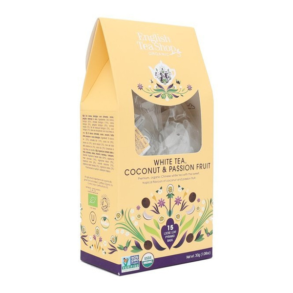 Biała herbata English Tea Shop White Tea Coconut & Passion Fruit 15x2g