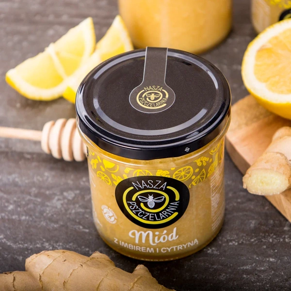 Miód z cytryną i imbirem Nasza Pszczelarnia 190g