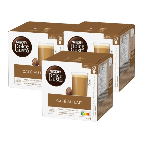 ZESTAW Kapsułki Nescafé Dolce Gusto Café au Lait 3x30 sztuk