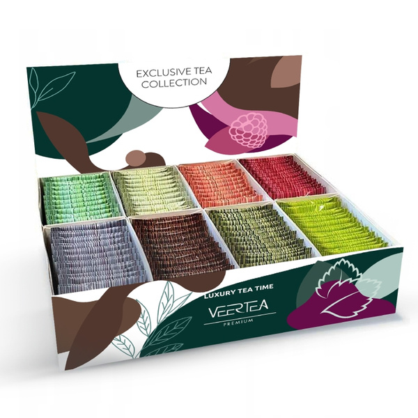 Kolekcja herbat Veertea zestaw 8 smaków - 200 kopert - Ciemno zielona