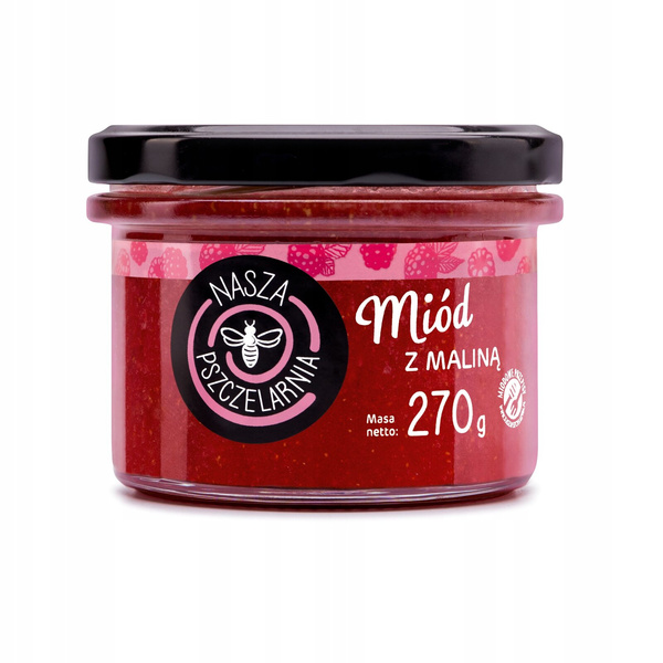 Miód z maliną Nasza Pszczelarnia 270g