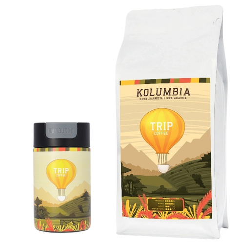 ZESTAW - Kawa ziarnista Trip Coffee Kolumbia 1kg + kubek termiczny