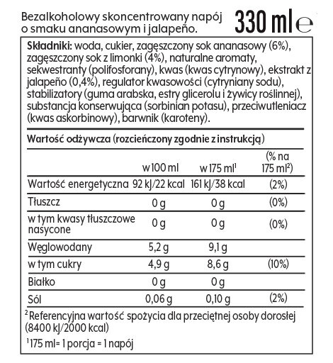 Baza do koktajli SodaStream Crafted Ananas Jalapeno 330 ml