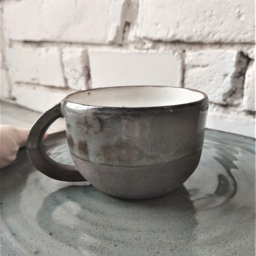 Ceramiczny kubek z uszkiem POTPOTSTUDIO - Metalik 250 ml