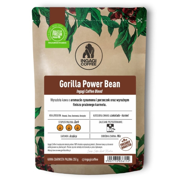 Kawa ziarnista Ingagi Coffee Gorilla Power Bean 1kg