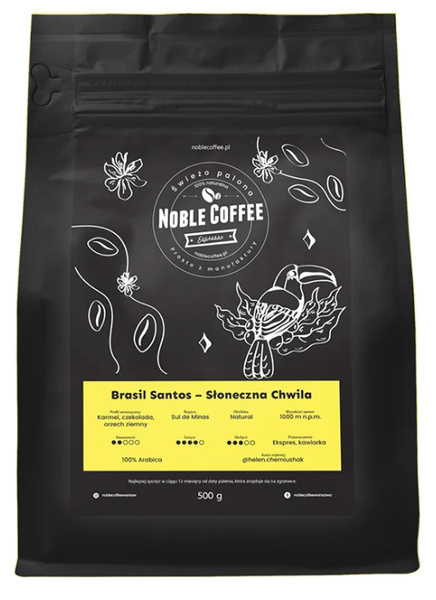 Kawa ziarnista Noble Coffee Brasil Santos 1kg