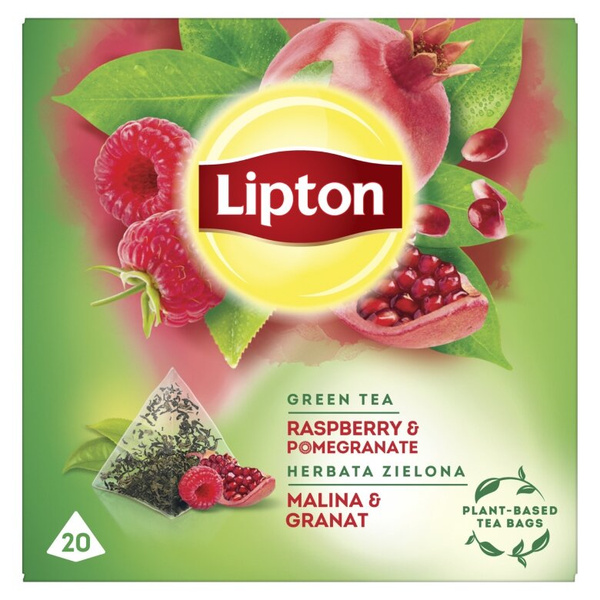 Herbata zielona aromatyzowana Lipton Malina i Granat 20x1,4g