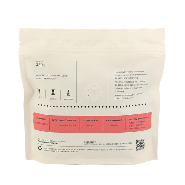 Kawa ziarnista Instytut Kawy Wenezuela Santa Cruz Filtr 250g – NIEDOSTĘPNY