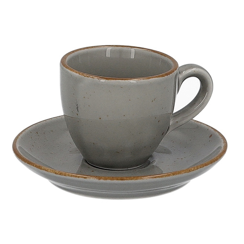 Filiżanka ze spodkiem Lubiana Aida ART 80 ml - Szara