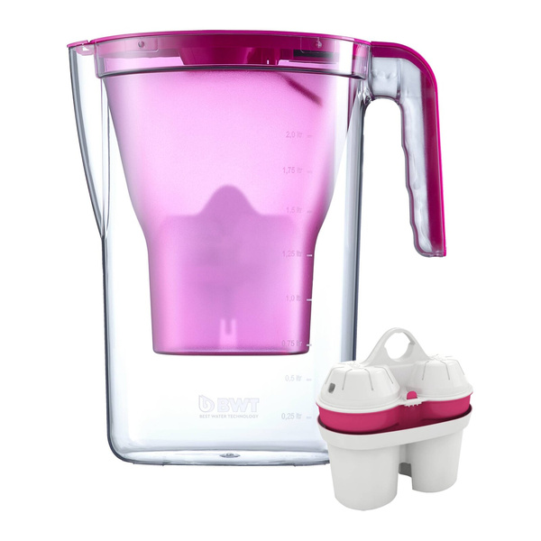 Dzbanek filtrujący wodę BWT Vida 2.6 l Różowy - manualny z wkładem Mg2+
